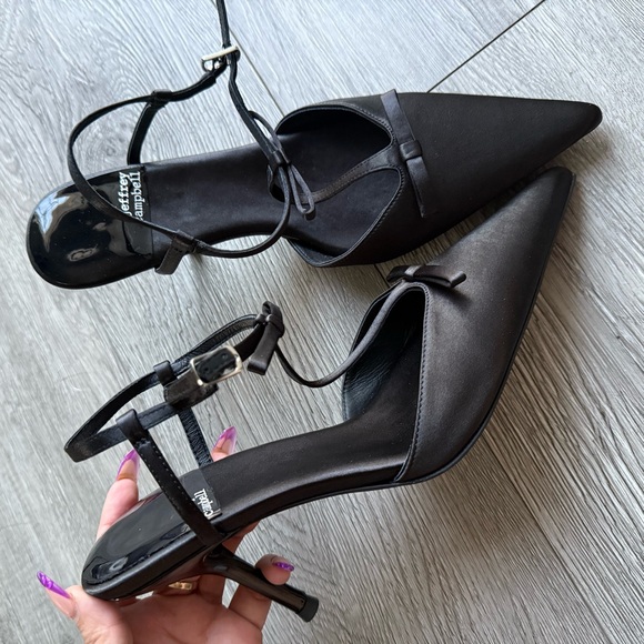 Jeffrey Campbell Playhouse Satin Black Heels Size 9 - Picture 1 of 5